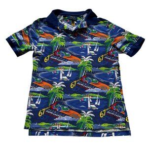 Polo Ralph Lauren Big Boys Race Car Cotton Mesh Polo Shirt blue Large 67